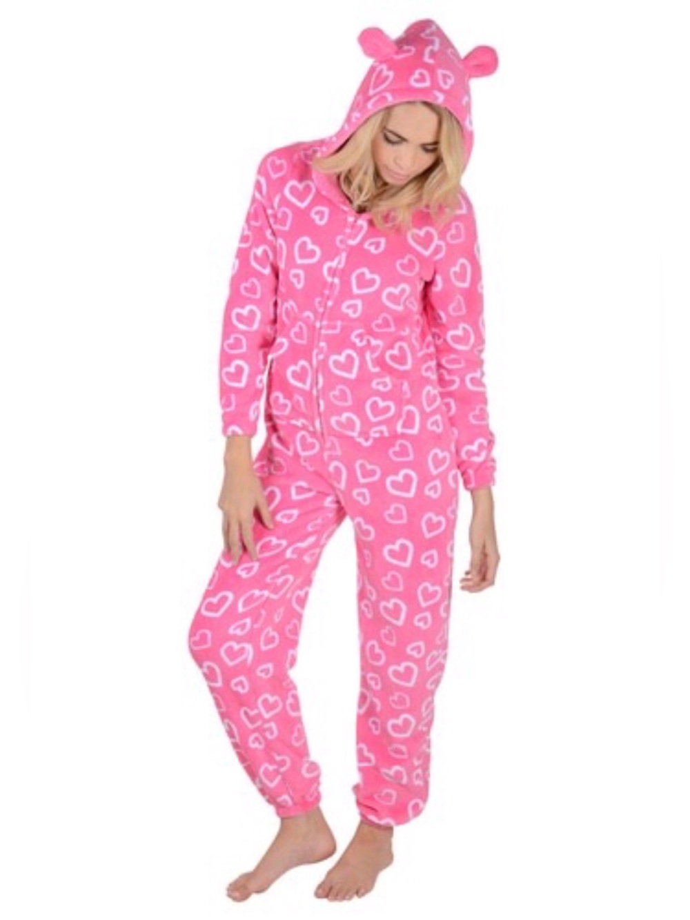 Ladies Fleece One Piece Pyjamas
